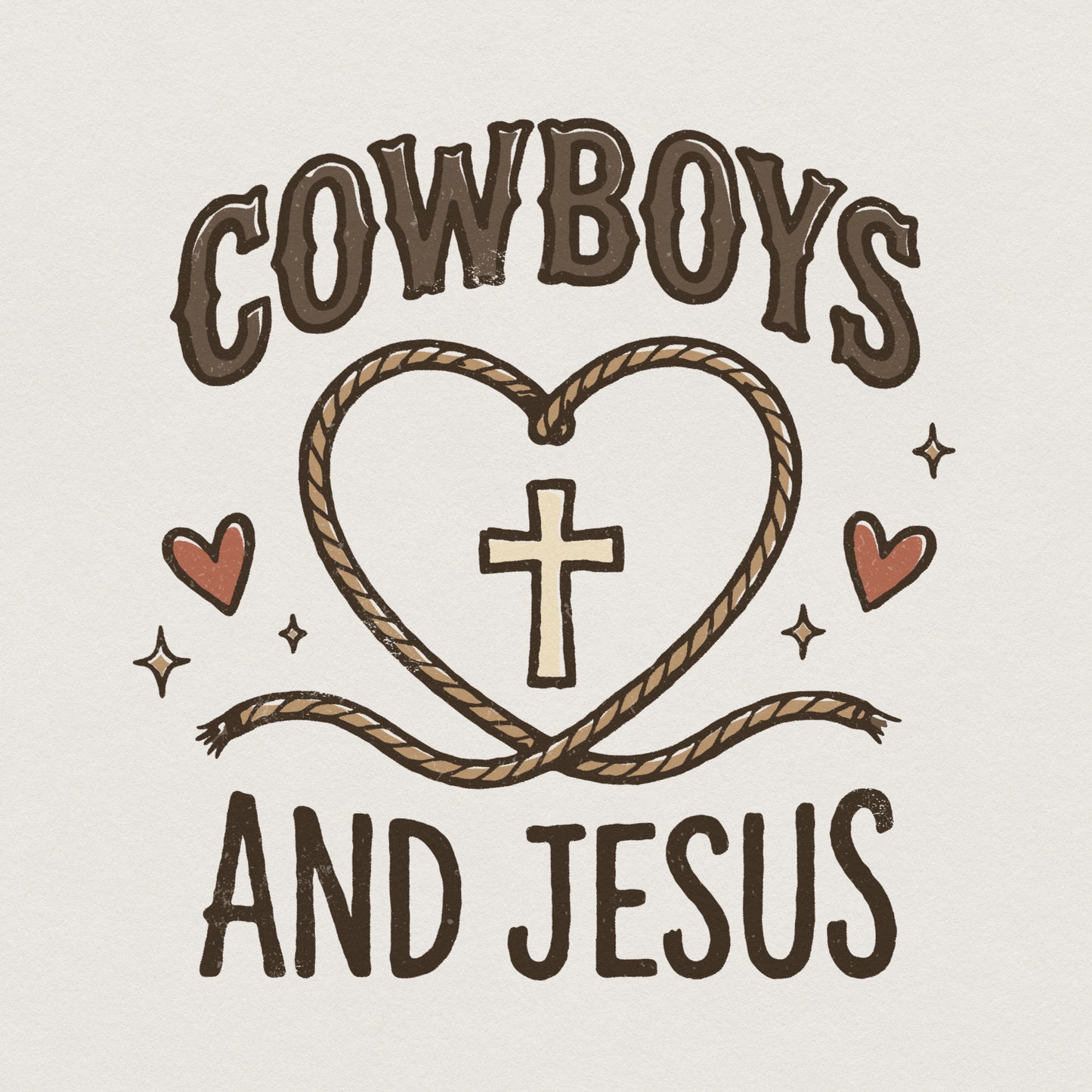Cowboys And Jesus PNG, Western Christian Shirt Design - 300 DPI Design