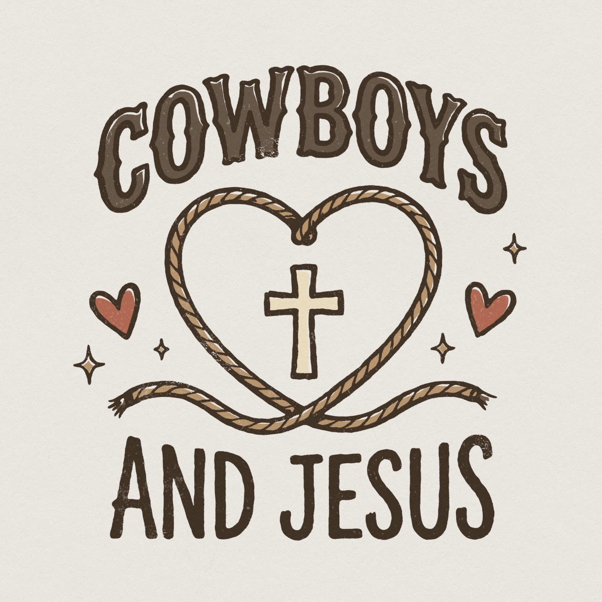 Cowboys And Jesus PNG, Western Christian Shirt Design - 300 DPI Design