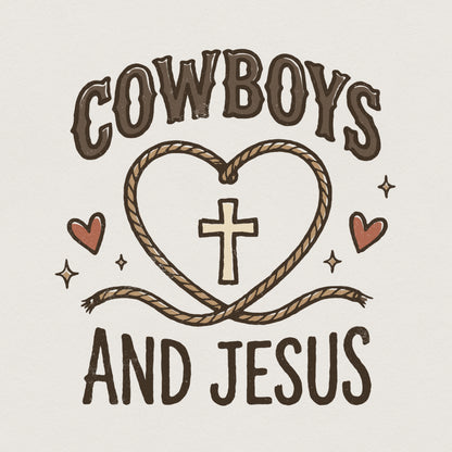 Cowboys And Jesus PNG, Western Christian Shirt Design - 300 DPI Design