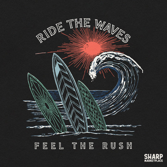 Ride The Waves Feel The Rush Summer PNG Trendy Shirt PNG