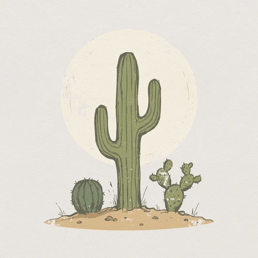 Cactus PNG, Desert Plant Art Print - 300 DPI Design for T-Shirt