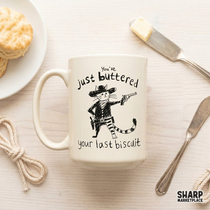 Digital sublimation design featuring a feisty feline cowboy in a sketch style, perfect for funny t-shirts, stickers, and western-themed apparel projects.