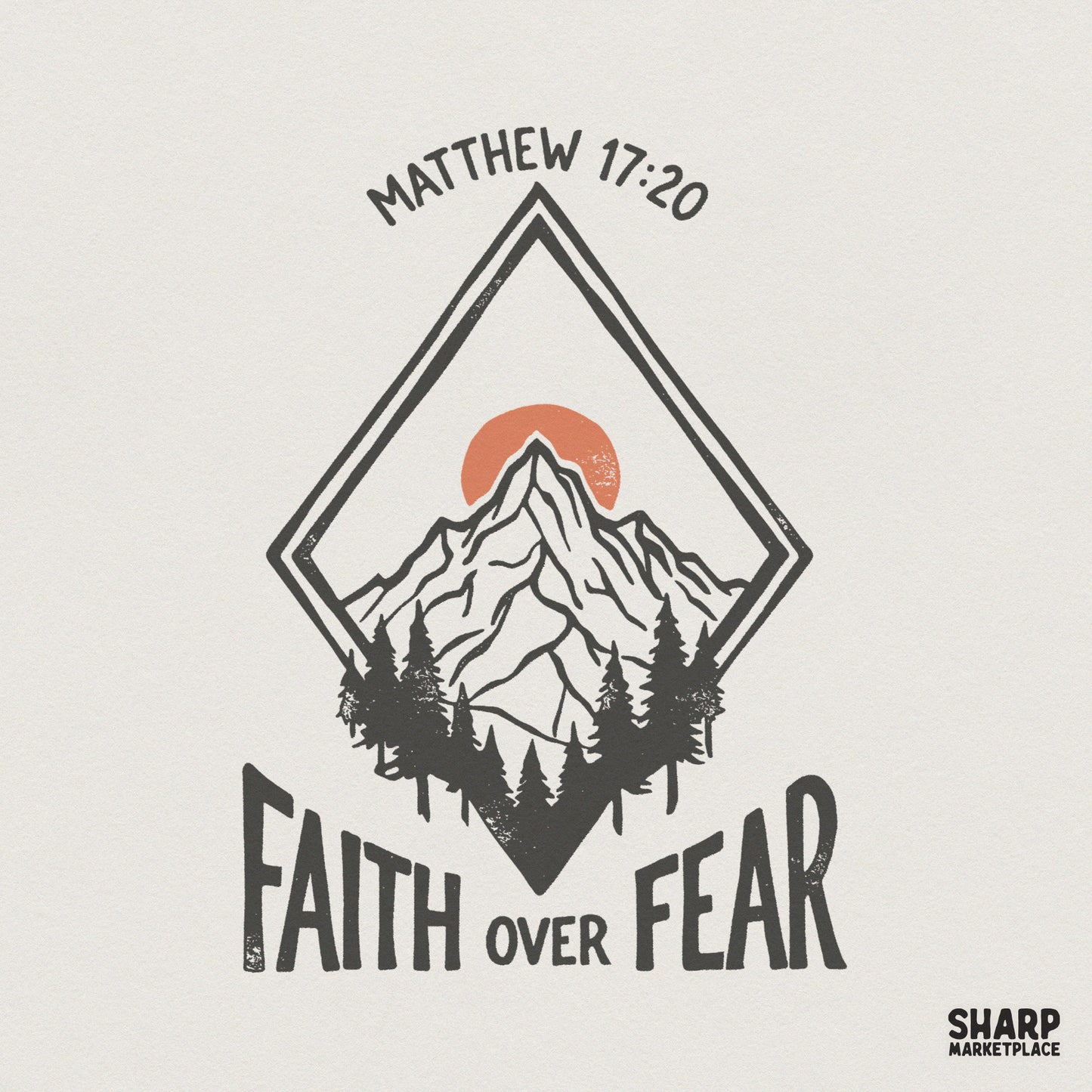 Faith Over Fear PNG, Bible Verse Shirt Design - 300 DPI Design for T-Shirt