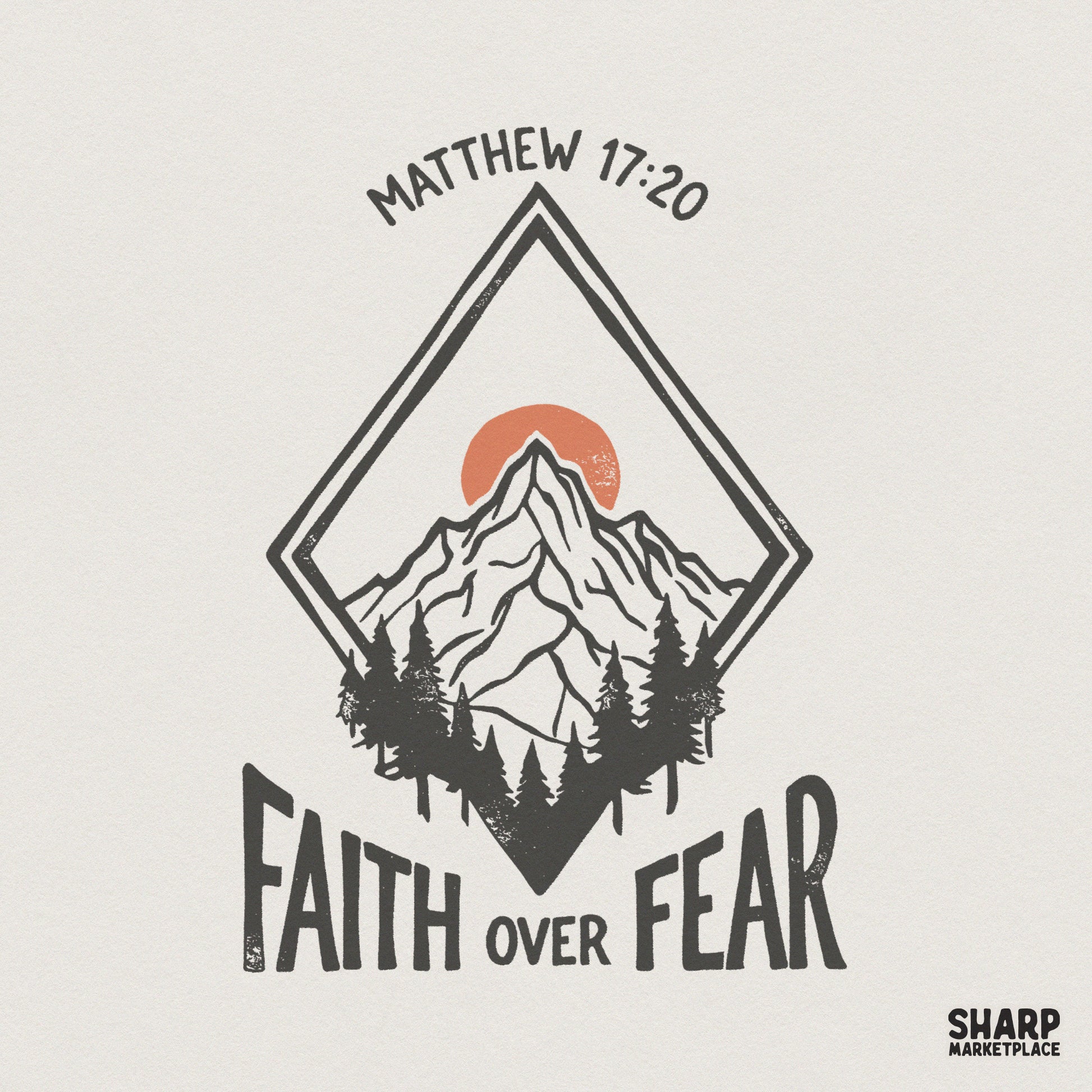 Faith Over Fear PNG, Bible Verse Shirt Design - 300 DPI Design for T-Shirt