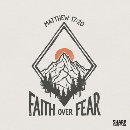 Faith Over Fear PNG, Bible Verse Shirt Design - 300 DPI Design for T-Shirt