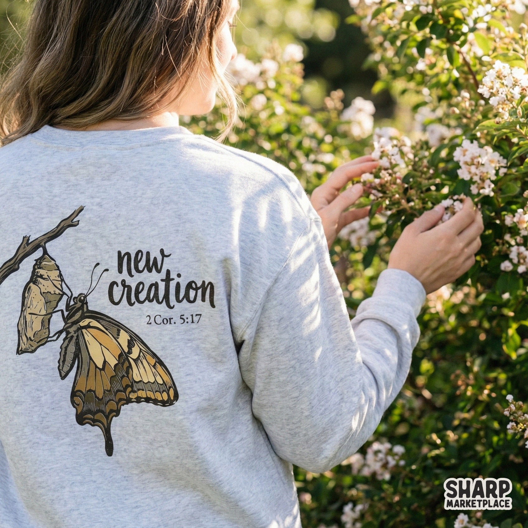 New Creation PNG, Butterfly Christian Shirt - 300 DPI Design for T-Shirt