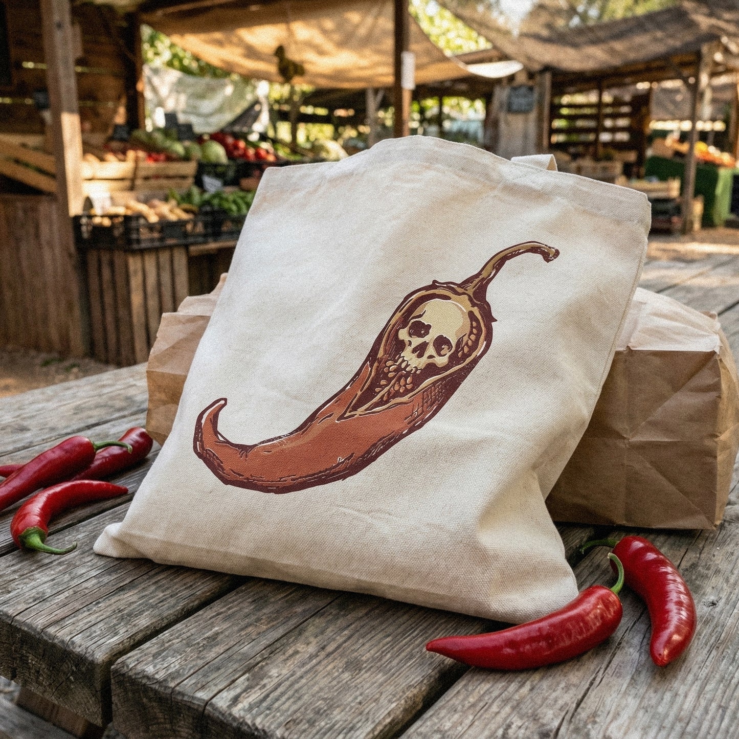 Hot Pepper Skull PNG, Spicy Ghost Chili Design - 300 DPI Design for T-Shirt