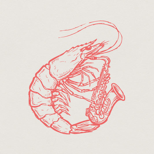 Shrimp Playing Saxophone PNG, Funny Jazz Musician Shirt - 300 DPI Design