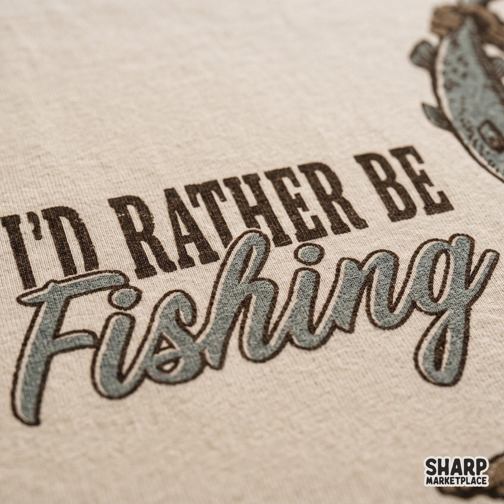 Funny Bigfoot fisherman in a retro western style for a lake life sublimation design and Father's Day apparel gift