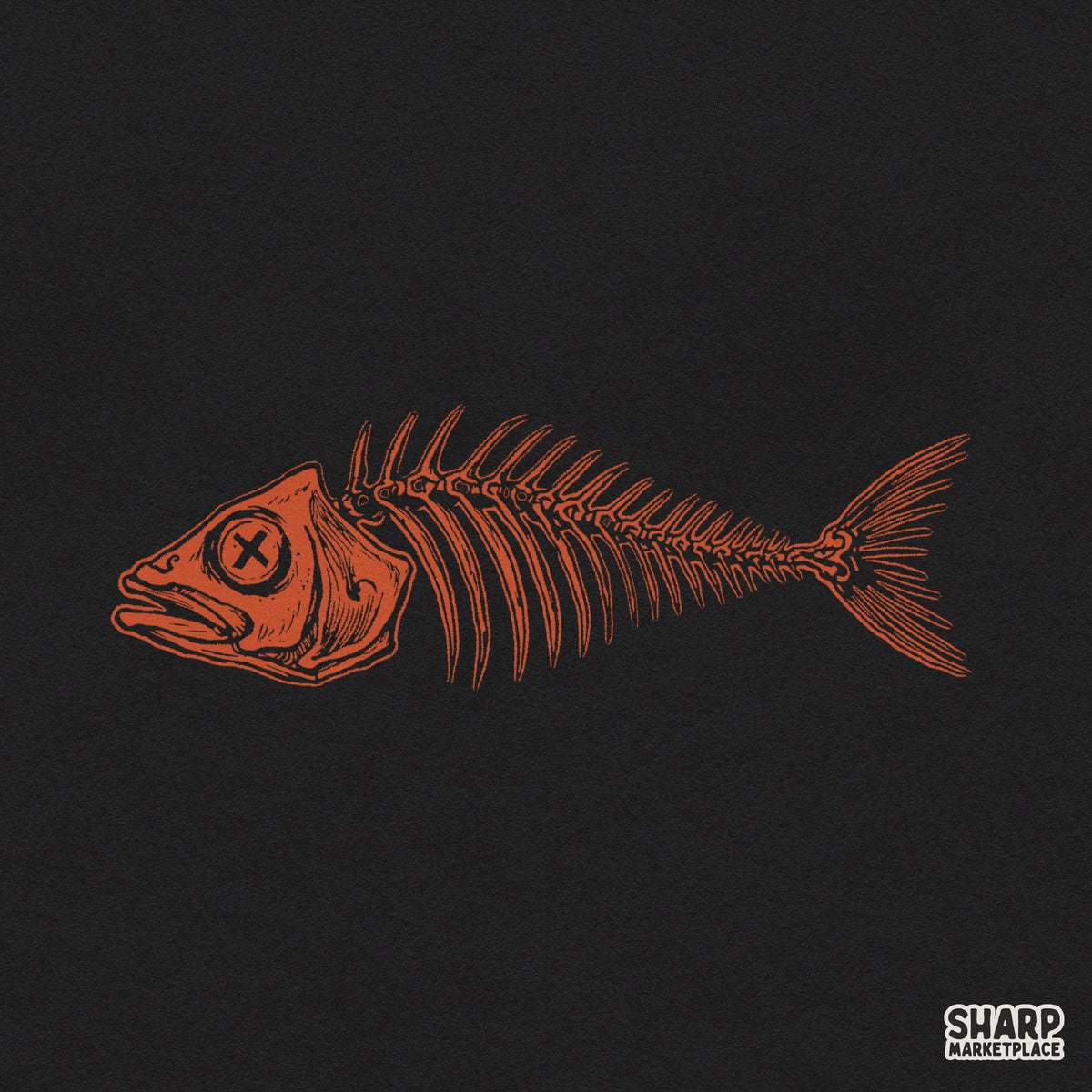 Vintage Fish Skeleton Illustration Shirt, Fishing PNG Lake