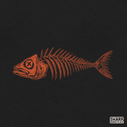 Vintage Fish Skeleton Illustration Shirt, Fishing PNG Lake