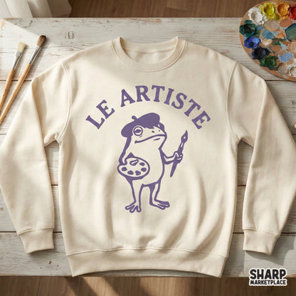 Le Artiste Frog PNG, Funny Artist Frog Digital Design - 300 DPI Design