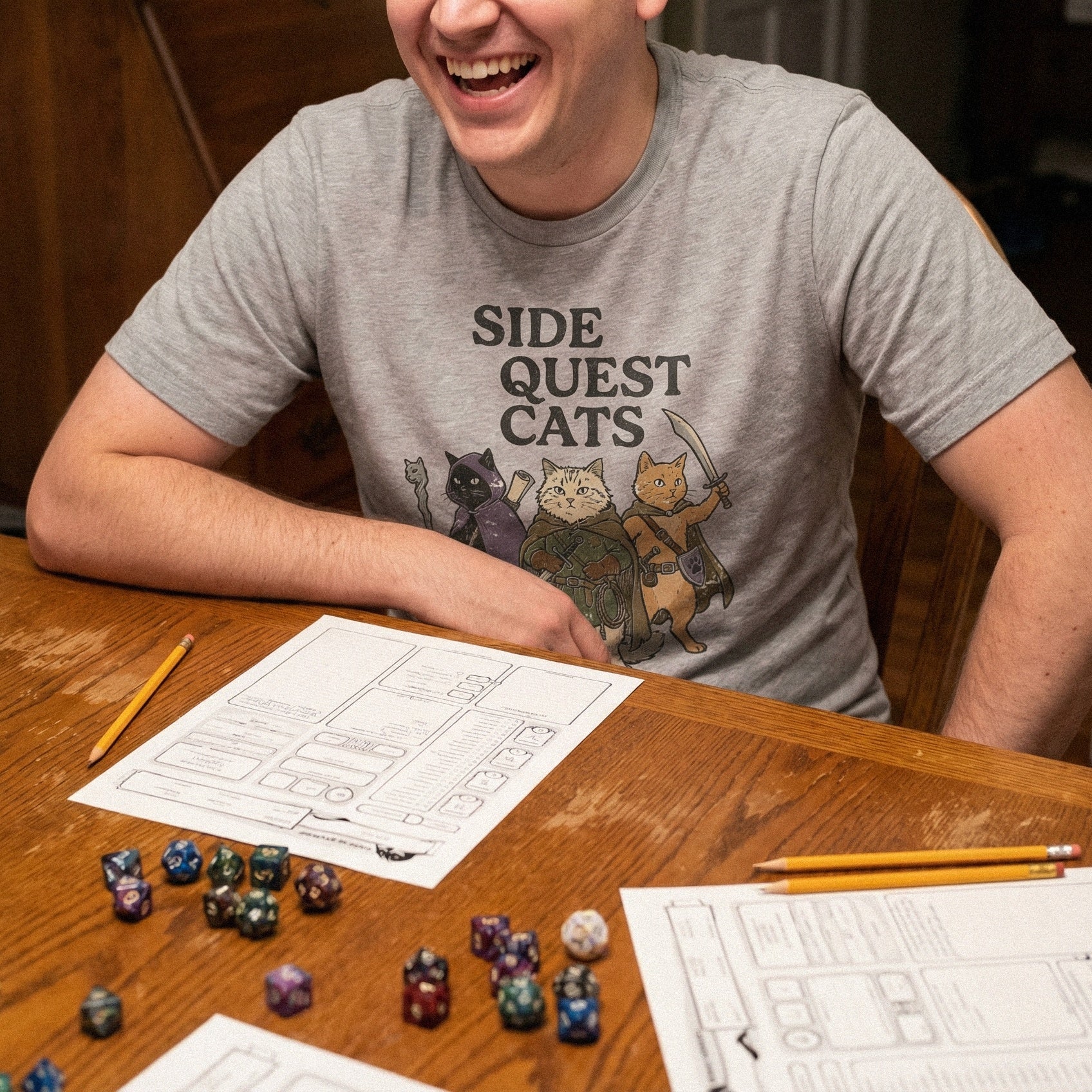 Side Quest Cats PNG, Fantasy Cat Shirt - 300 DPI Design for T-Shirt