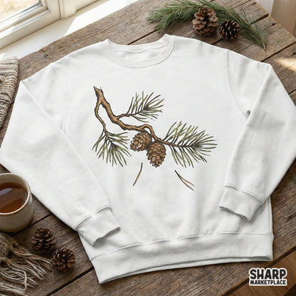 Pine Branch PNG, Botanical Nature Clipart - 300 DPI Design for T-Shirt