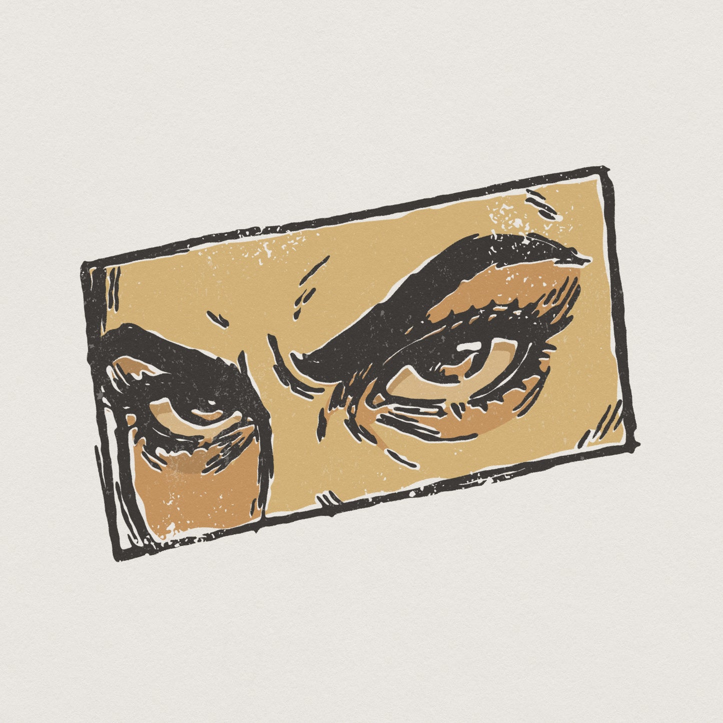 Intense Eyes PNG, Bold Eyebrow Graphic - 300 DPI Design for T-Shirt