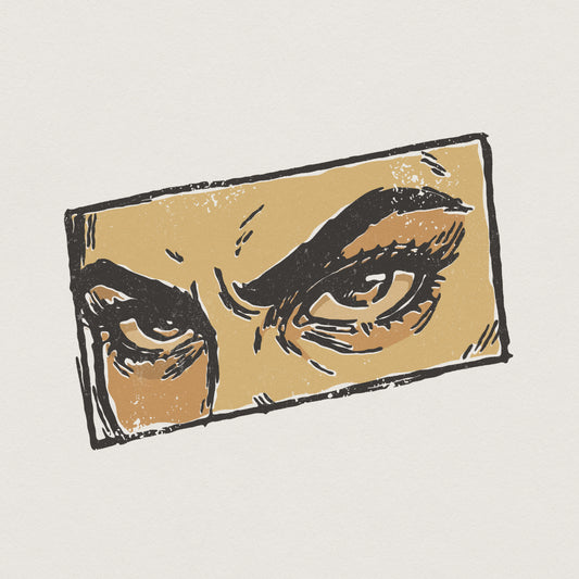 Intense Eyes PNG, Bold Eyebrow Graphic - 300 DPI Design for T-Shirt