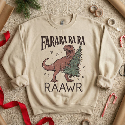 Farara Ra Ra Ra Raawr PNG, Funny Dinosaur Christmas Tree Shirt - 300 DPI