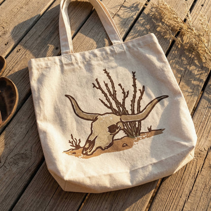 Longhorn Skull PNG, Desert Cow Skull Art Printable - 300 DPI Design for