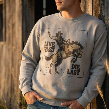 Live Fast Die Last PNG, Cowboy Western Shirt - 300 DPI Design for T-Shirt