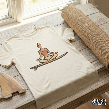 Yoga Surf Girl PNG, Zen Surfer Art Download - 300 DPI Design for T-Shirt