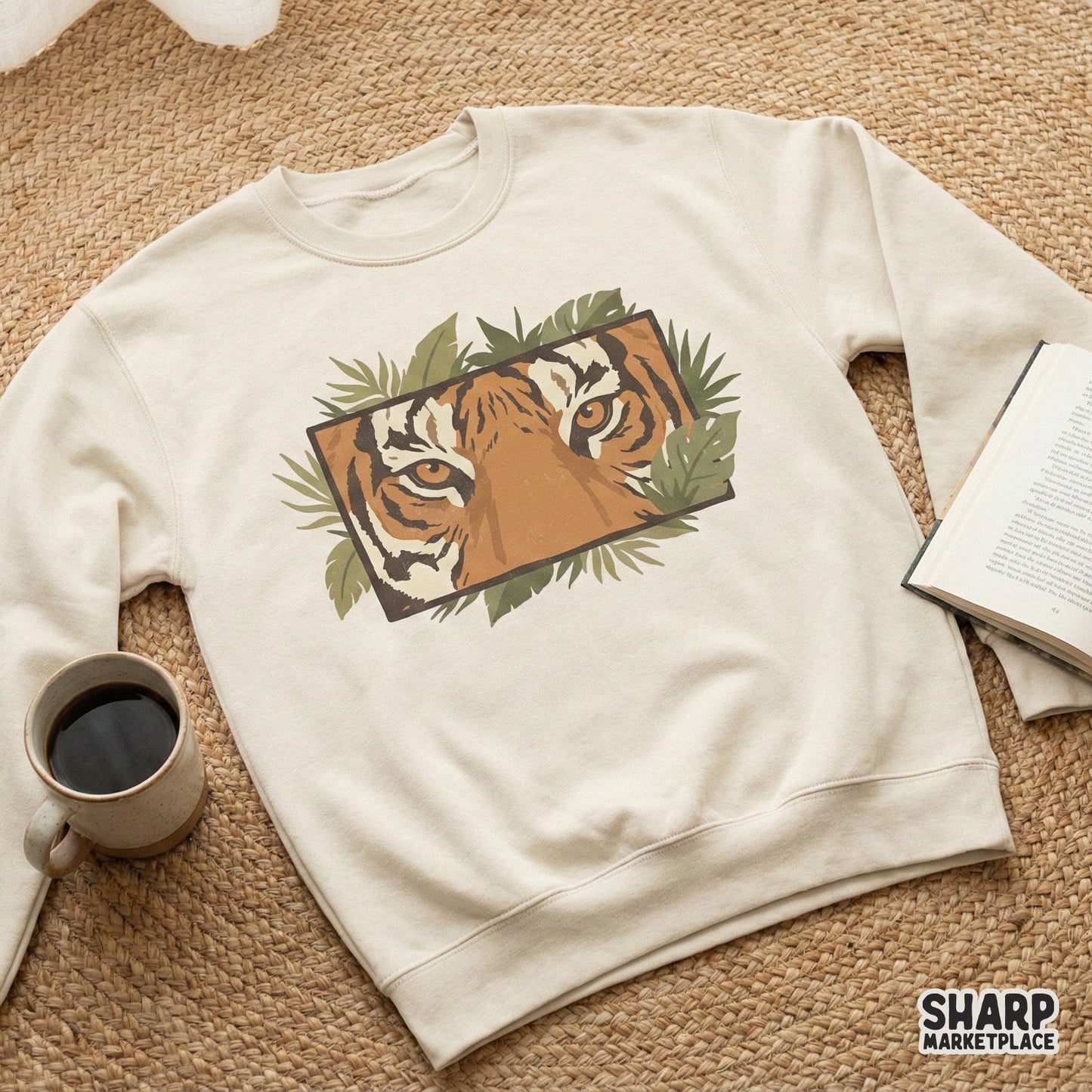 Tiger Face PNG Design, Jungle Animal Printable - 300 DPI Design for T-Shirt