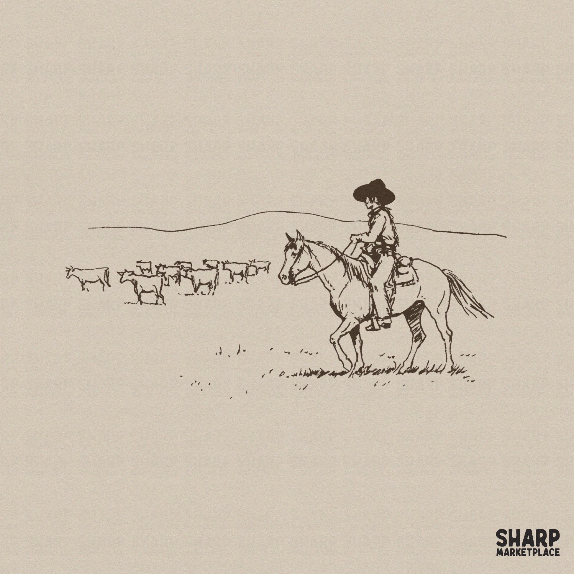 Ranch Cattle Drive PNG, Western PNG - 300 DPI Design for T-Shirt