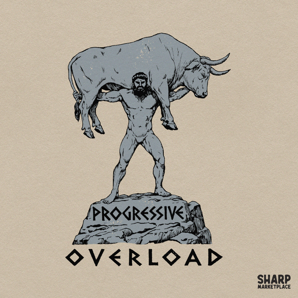 Progressive Overload Milo of Croton Bull Lifting Art