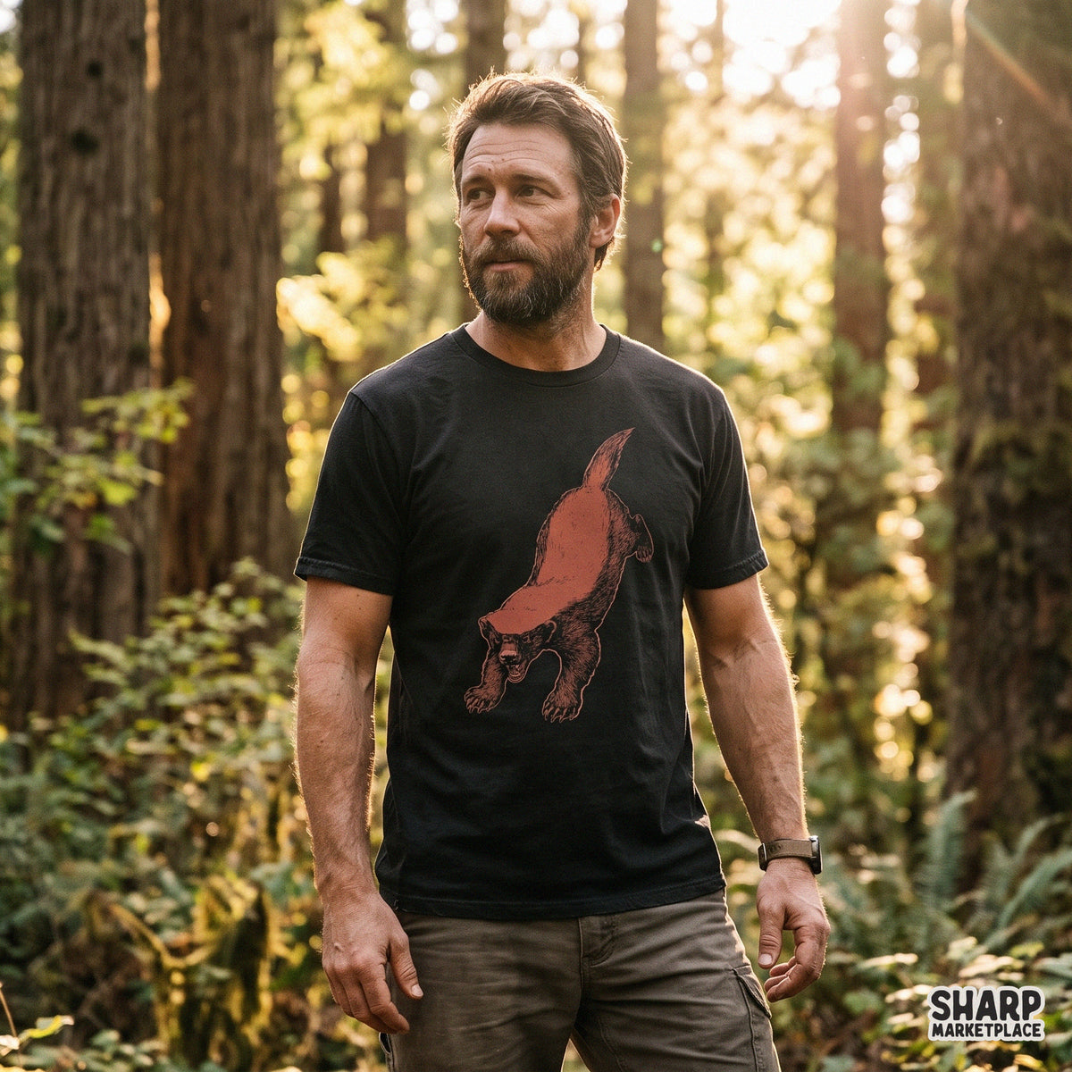 Fierce Honey Badger Leaping Art, Ferocious Wolverine