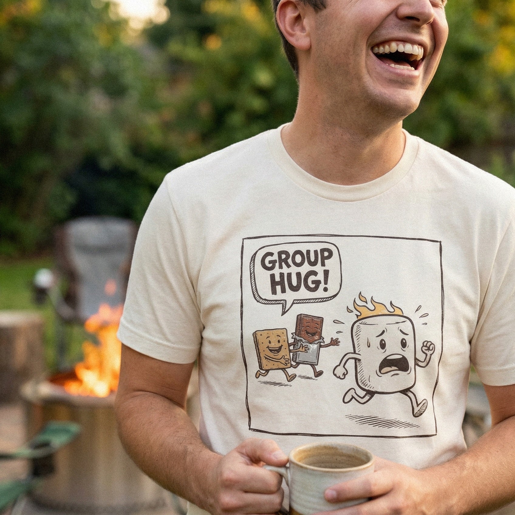 Group Hug! PNG, Funny S'mores Marshmallow Digital Download - 300 DPI