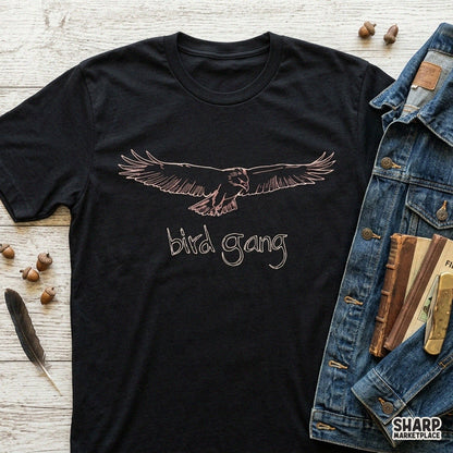 Bird Gang flying eagle PNG sublimation graphic for Philadelphia football fans apparel and game day t-shirts
