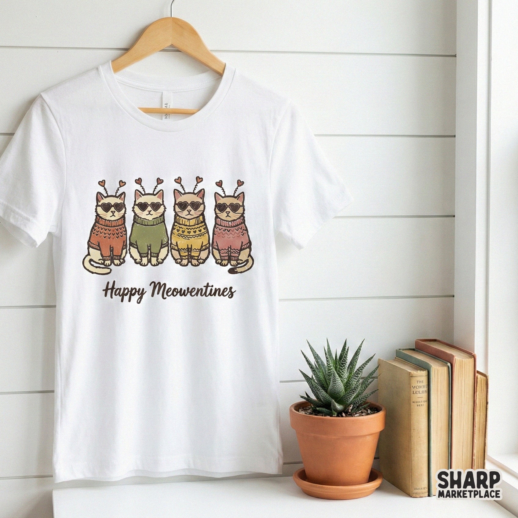 Happy Meowentines PNG, Cute Cat Valentine Clipart - 300 DPI Design for