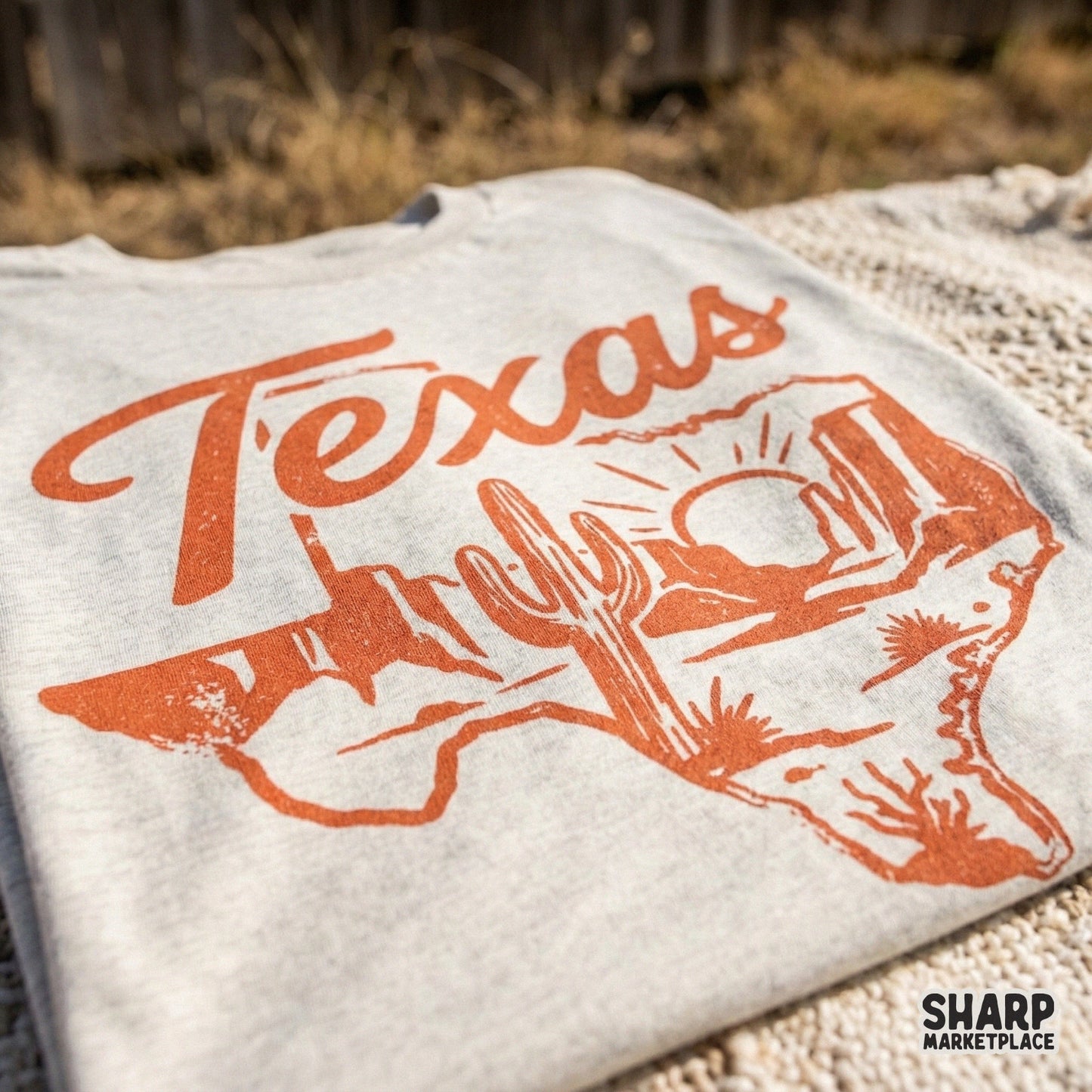 Texas PNG Design, Retro Western Desert Graphic - 300 DPI Design for T-Shirt
