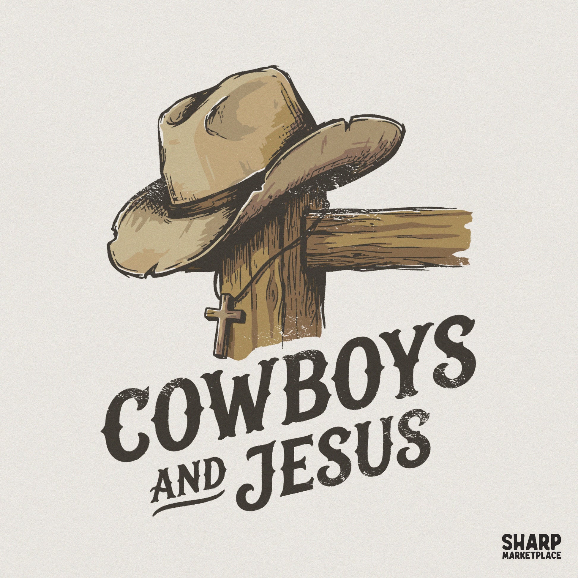 Cowboys And Jesus PNG, Western Christian Shirt PNG - 300 DPI Design for