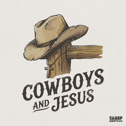 Cowboys And Jesus PNG, Western Christian Shirt PNG - 300 DPI Design for