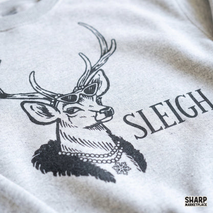 Boujee deer with glam antlers and pearls Christmas PNG design for funny holiday t-shirts and sublimation crafts