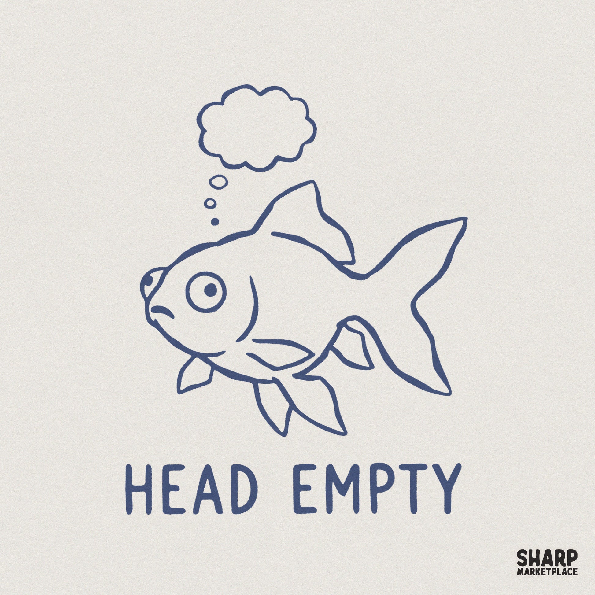 Head Empty PNG, Funny Goldfish Digital Shirt Design - 300 DPI Design for