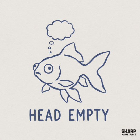 Head Empty PNG, Funny Goldfish Digital Shirt Design - 300 DPI Design for