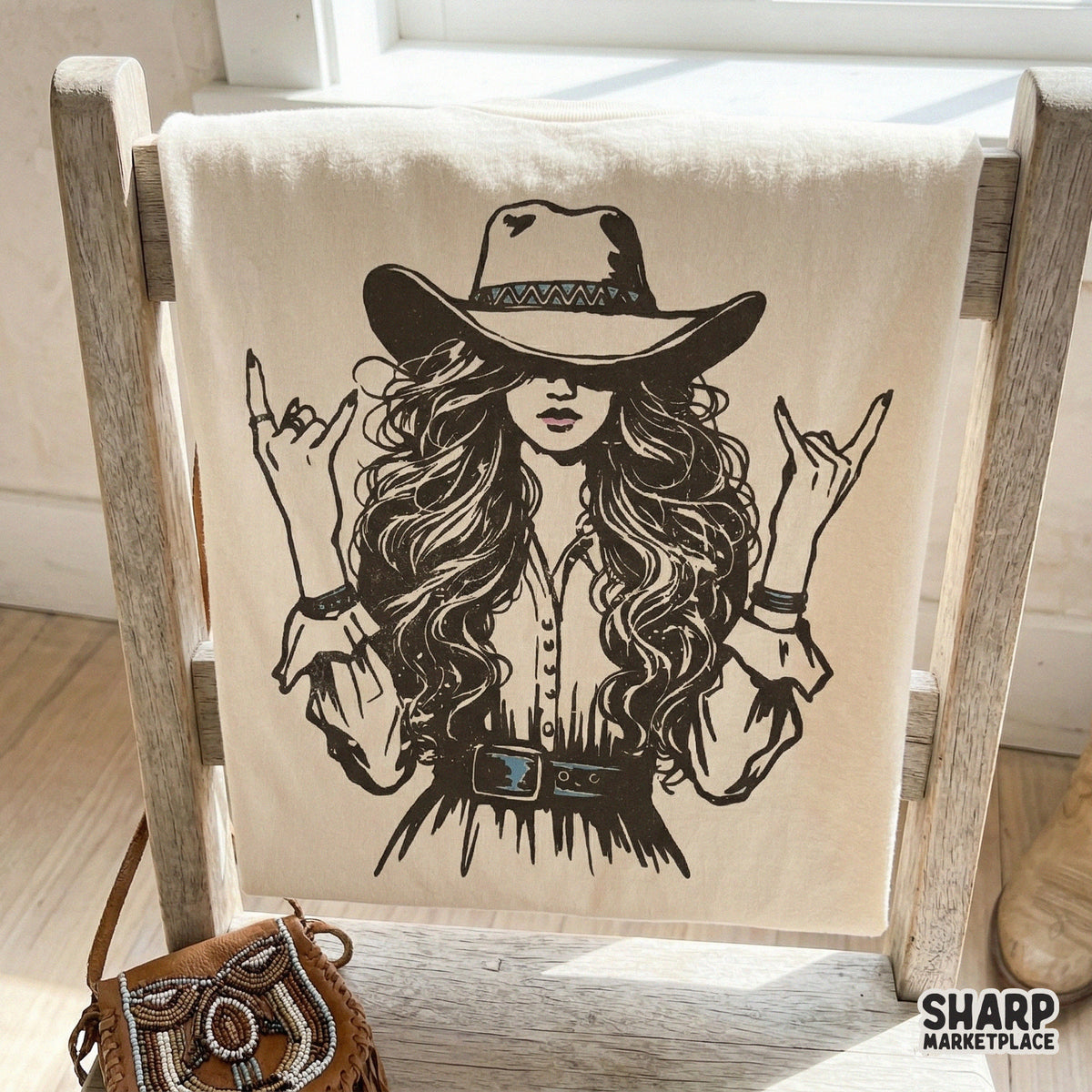 Rebel Cowgirl PNG, Western PNG - 300 DPI Design for T-Shirt