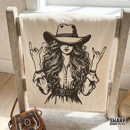 Rebel Cowgirl PNG, Western PNG - 300 DPI Design for T-Shirt