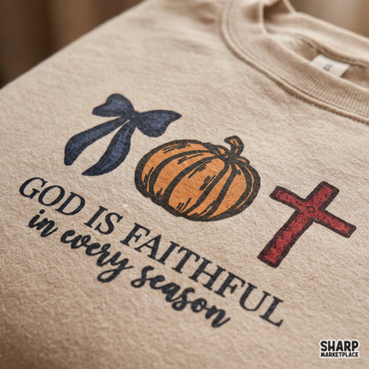 God Is Faithful in Every Season Fall PNG, Christian PNG