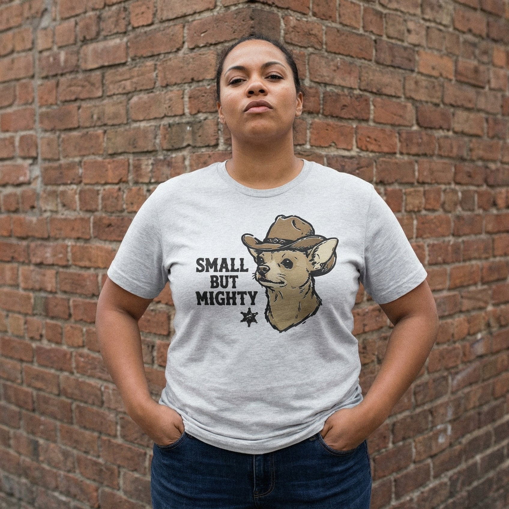 Small But Mighty PNG, Cowboy Chihuahua Digital Download - 300 DPI Design