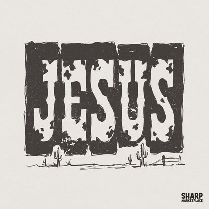 Jesus Western Vintage Shirt PNG, Christian Faith Tee Sublimation - 300