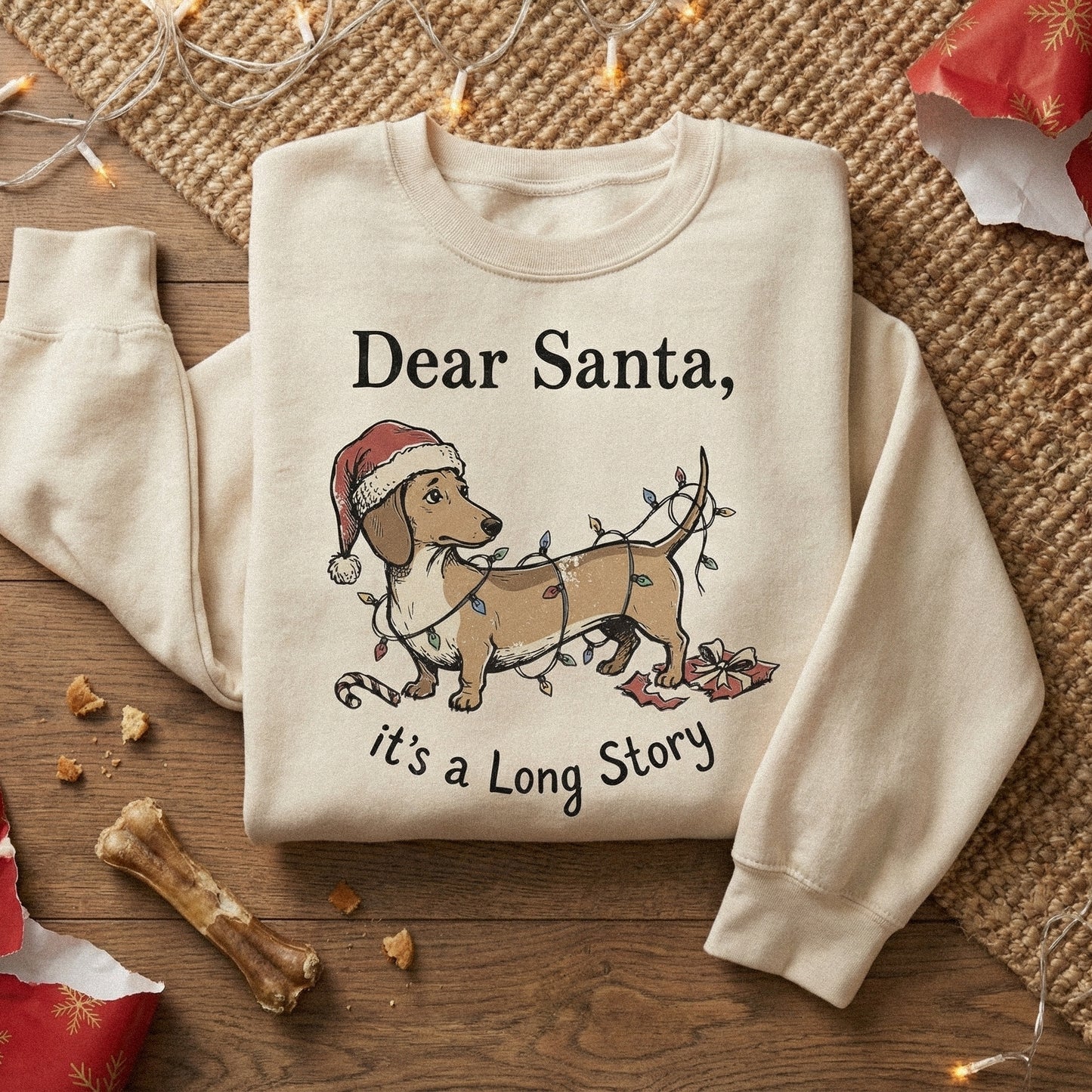Dear Santa It's a Long Story PNG, Funny Dachshund Dog Christmas Shirt -