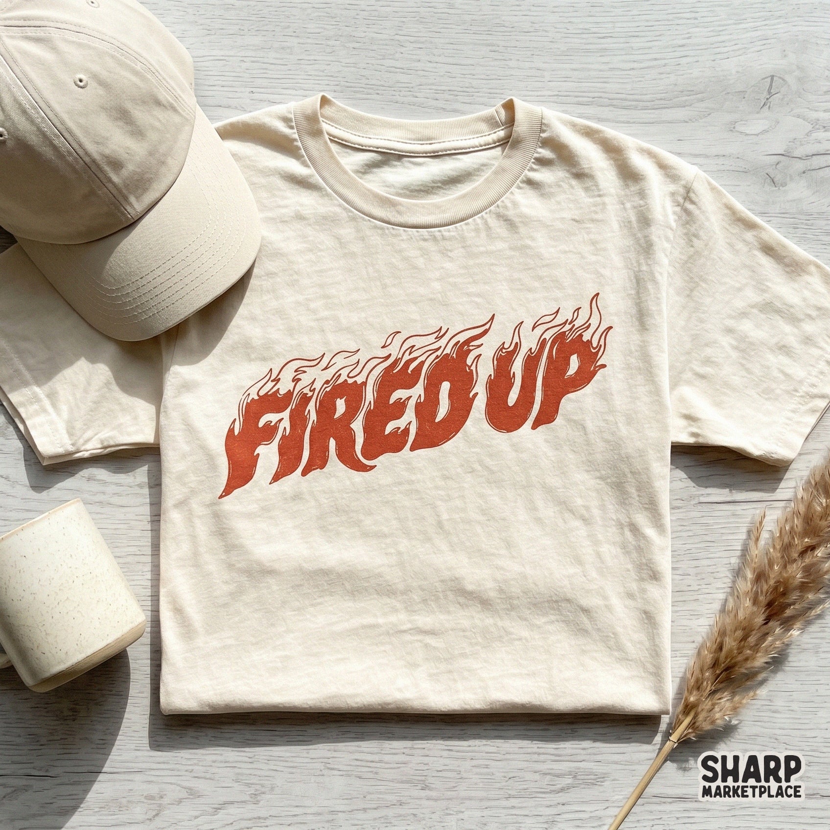 Retro orange flame text design with a dynamic, flickering outline, ideal for creating custom graphic tees, stickers, or unique sublimation projects.