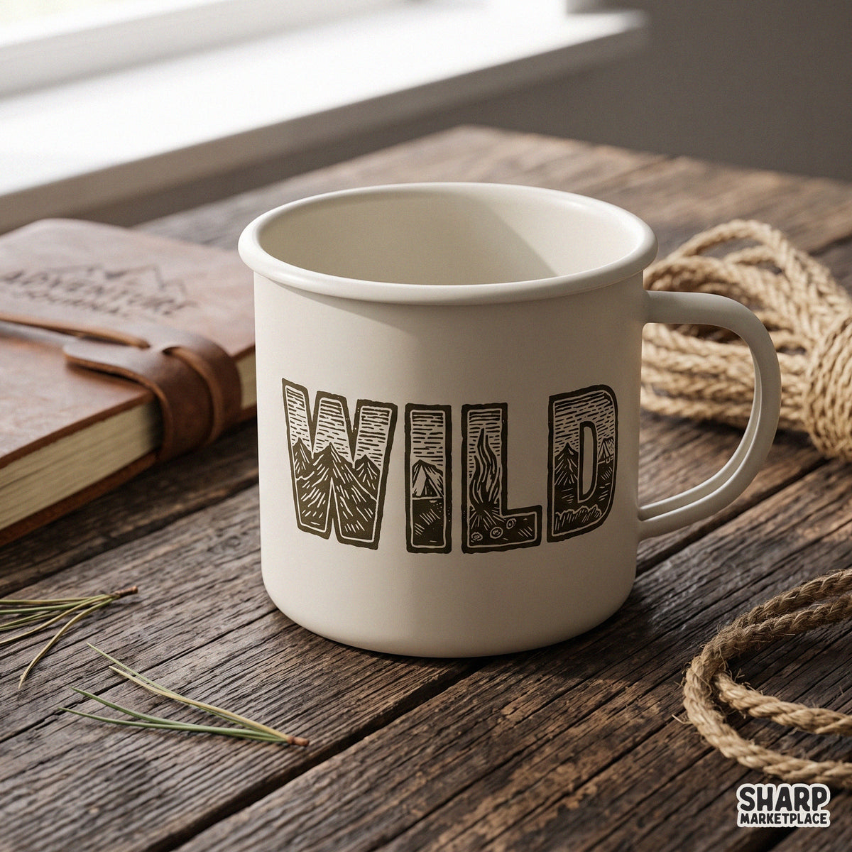 Retro outdoor mountain and lake scene PNG design perfect for fall camping and hunting t-shirts
