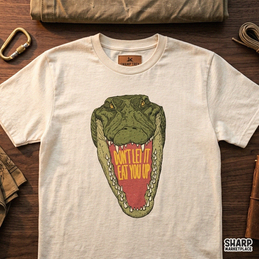 Edgy alligator mouth graphic tee design with sarcastic quote for sublimation digital download
