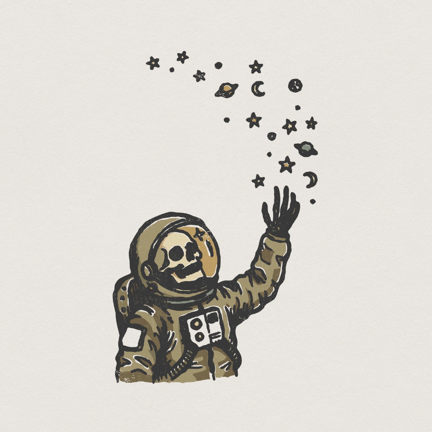 Astronaut Skeleton PNG, Cosmic Art Print - 300 DPI Design for T-Shirt