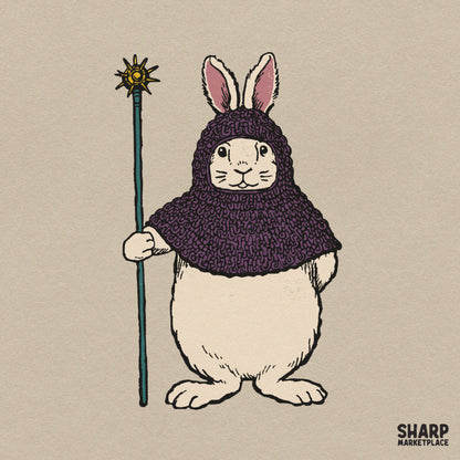 Medieval Bunny Knight in Chainmail Hood, Popular Trending