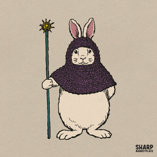 Medieval Bunny Knight in Chainmail Hood, Popular Trending