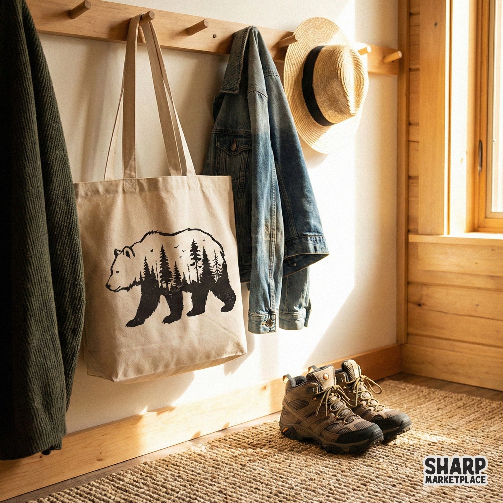 Bear Forest PNG, Wilderness Animal Art - 300 DPI Design for T-Shirt